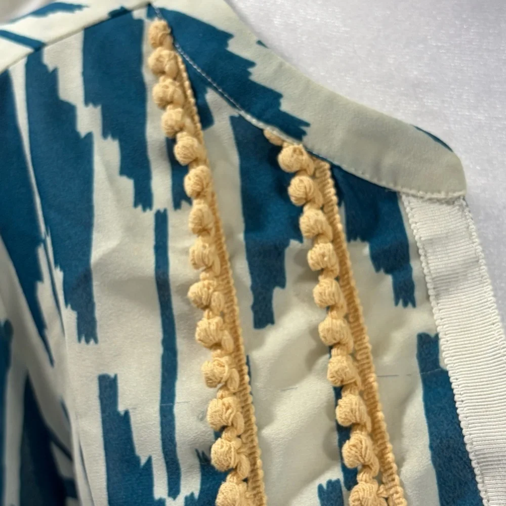 Maeve Anthropologie Rohana Embellished Henley Sheer Blouse (4) - Picture 5 of 7